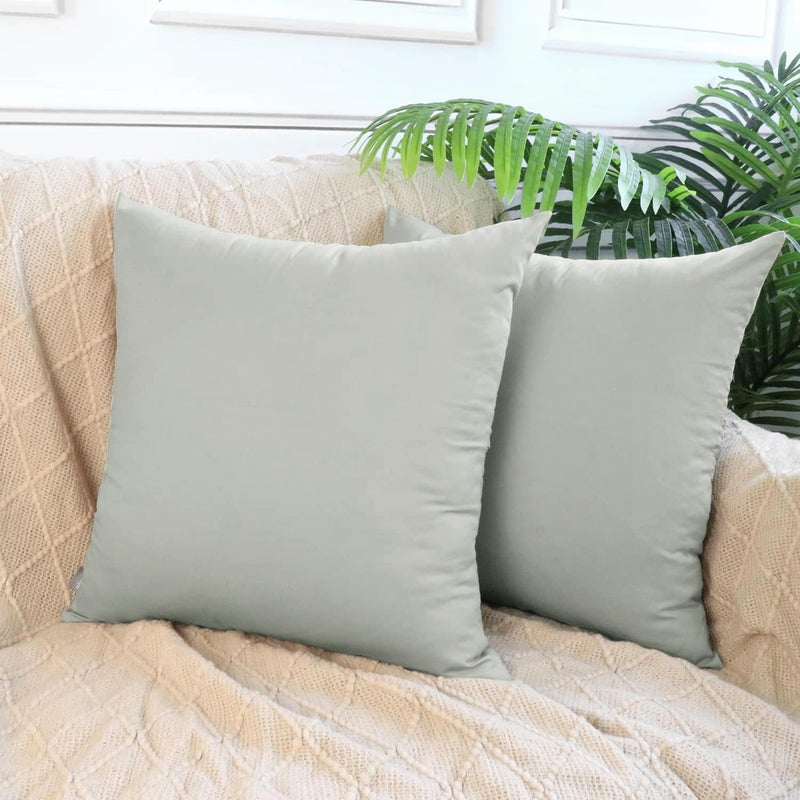 Thmyo 4-Pack 100% Cotton Comfortable Solid Decorative Throw Pillow Case,Thmyo Square Cushion Cover Pillowcase Sublimation Blank Pillow Covers DIY Throw Pillowcase for Sofa Bedroom(16x16 inch/ 40x40cm,Grey) - Image 2